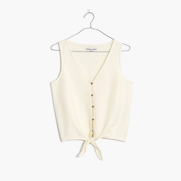 Madewell - Texture & Thread Button-Front Tie Tank Top / Size XL - Picture 5 of 5